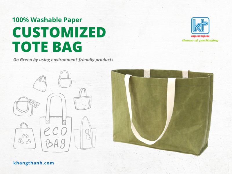 washable paper tote bag Khang Thanh