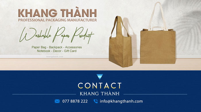 washable paper tote bag Khang Thanh